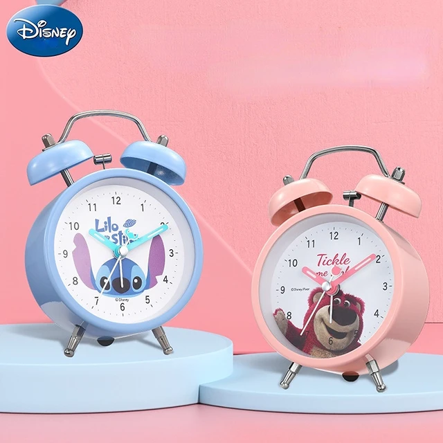 Disney Stitch-reloj despertador silencioso para niños, dispositivo de  alarma de barrido silencioso para cabecera de estudiante, sin tictac, ruido  con decoración de repetición, regalo para niños