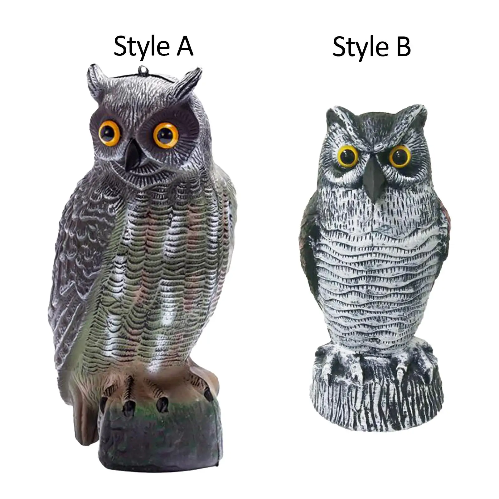 Realistic Owl Decoy Fake Bird Owl Scarecrow Decoy Owl Decoy Scare Squirrels for Rooftops Patios Bird Decor