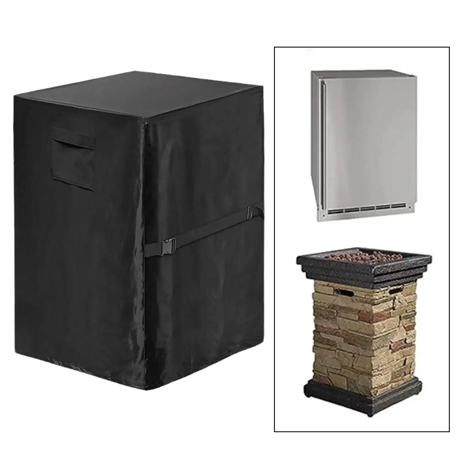 Fire Pit Cover Thickened Waterproof Fireplace Dust Cover Dustproof Square Outdoor Firepit Cover for Garden Outside Lawn Porch