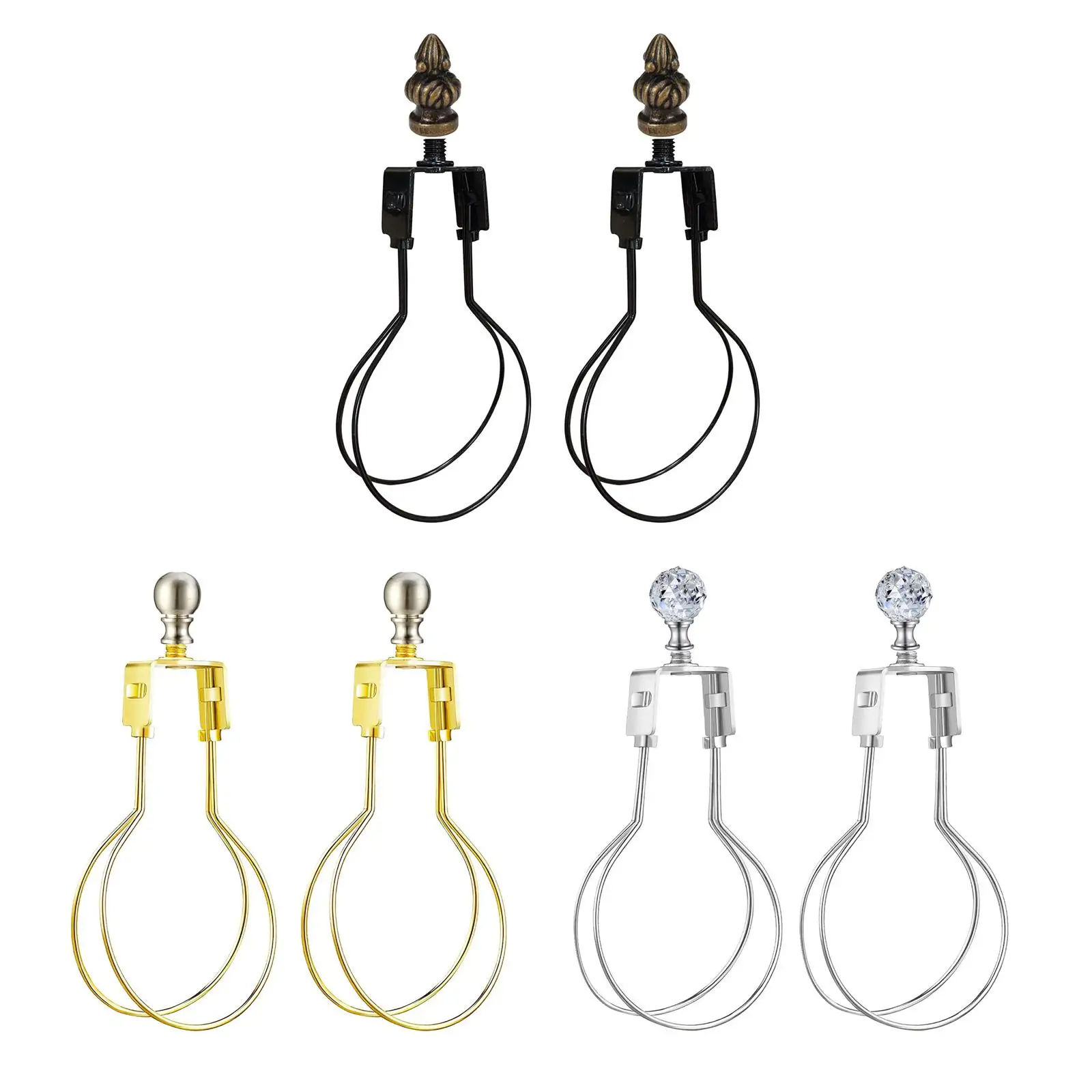 Lamp Shade Bulb Clip Adapters Includes Finial for Lighting Fittings