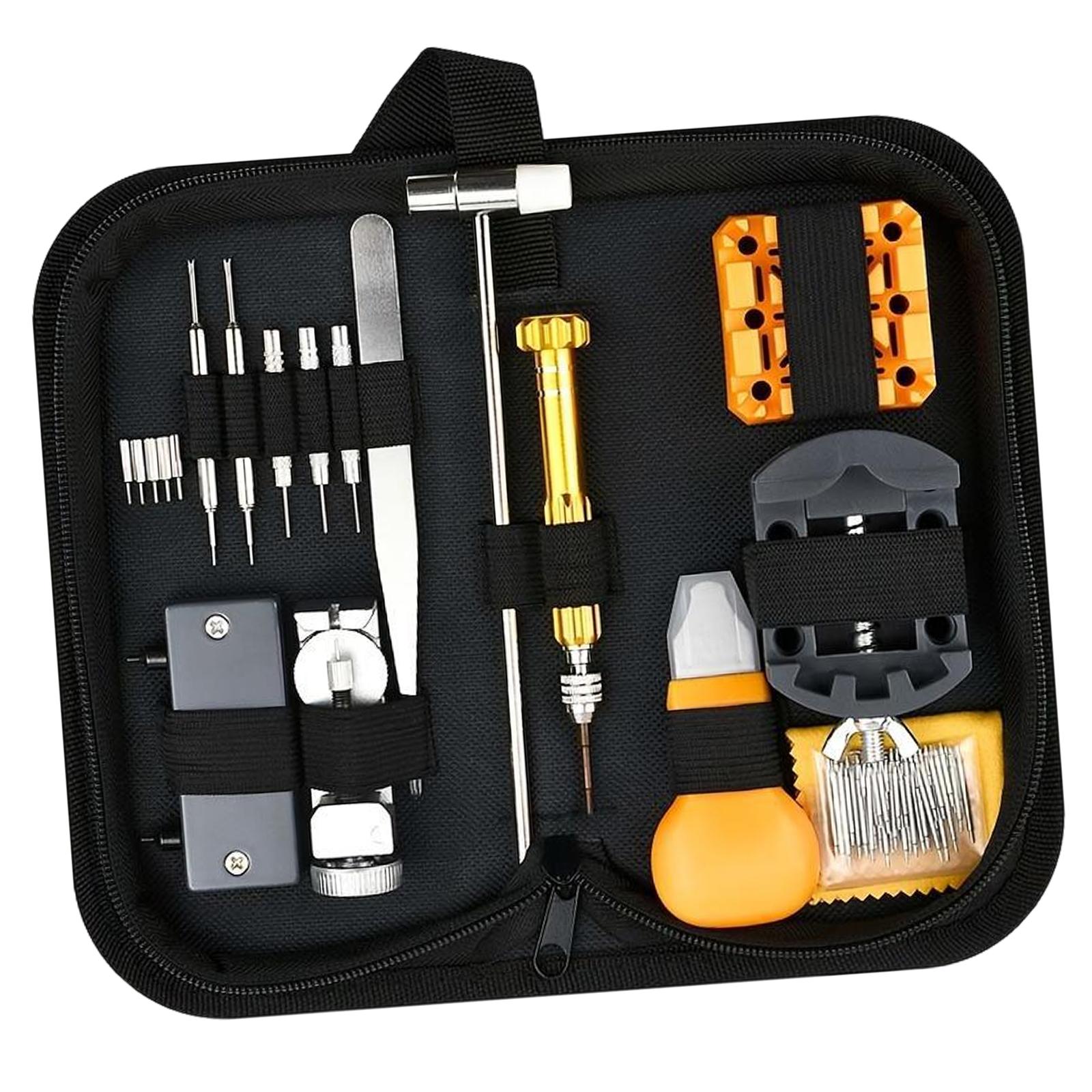 132x Watch Repair Tool Kit 5 Extra Pins Professional Multifunctional Accessory Opener Back Removal Watch Link Removal Tool