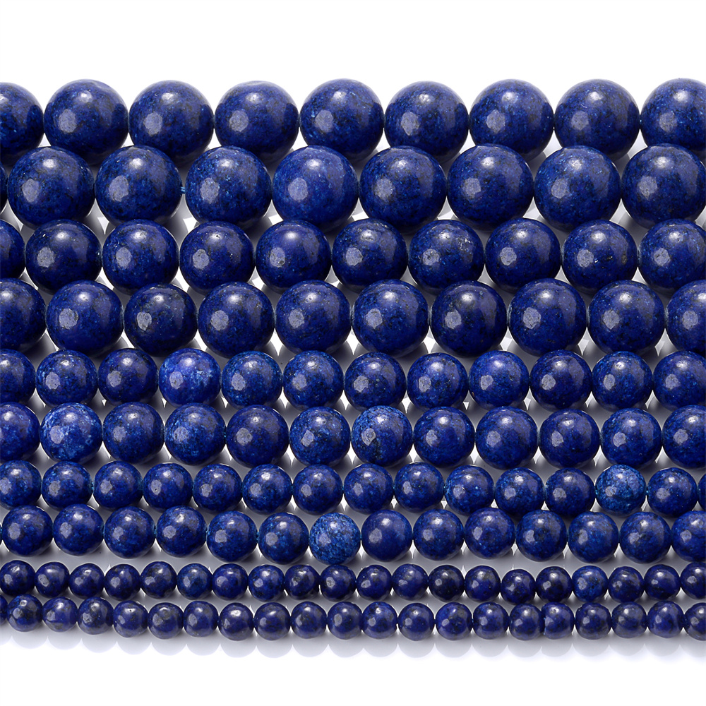 Natürliche Lapislazuli-Steinperlen, runde Abstandsperlen für Schmuckherstellung, DIY-Charms, Armbänder, Halsketten, Zubehör, 4, 6, 8, 10, 12 mm – Detail 3