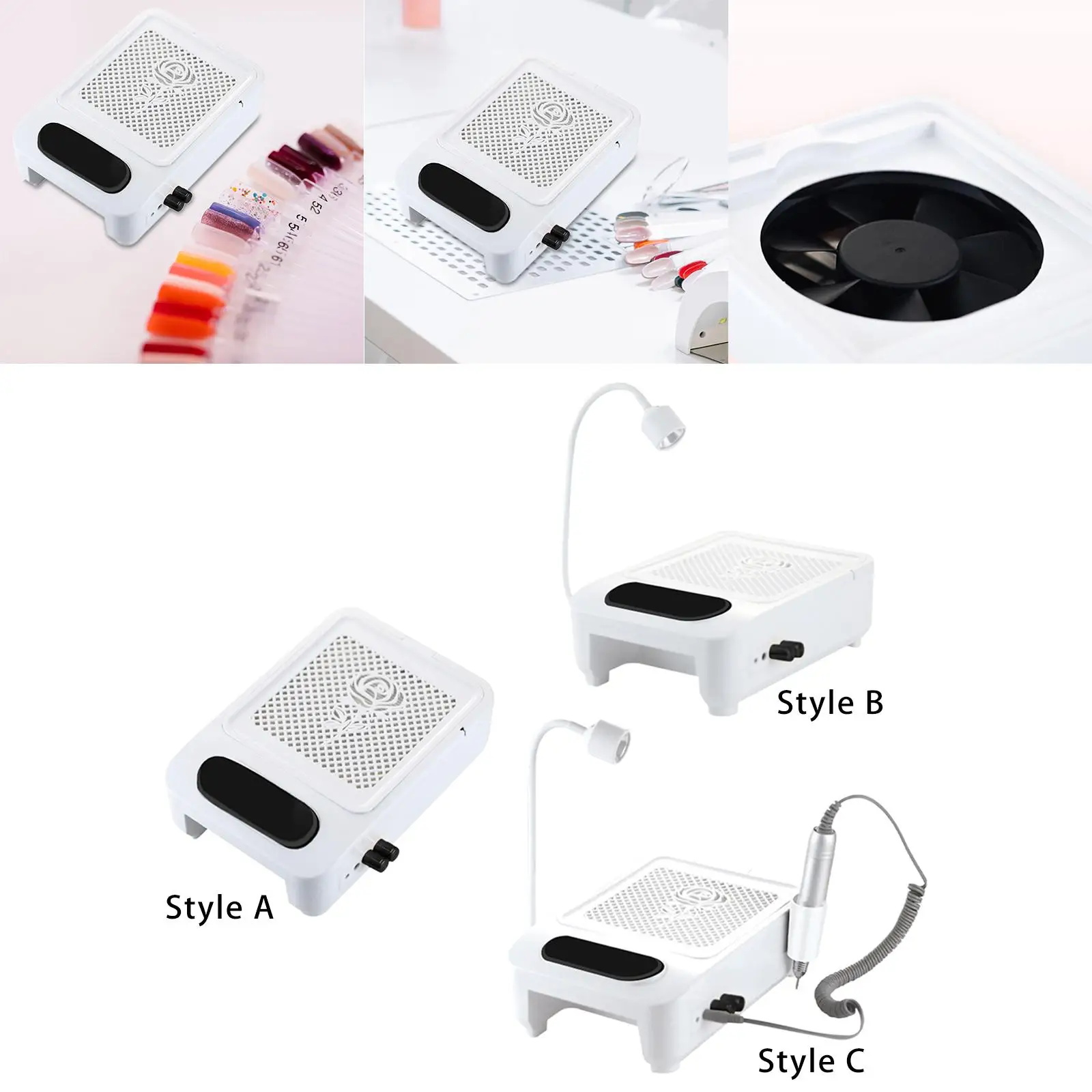 60W Nail Vacuum Cleaner Manicure Equipment Reusable us Adapter Nail Dryer Lamp Nail Dust Collector for Nail Extension