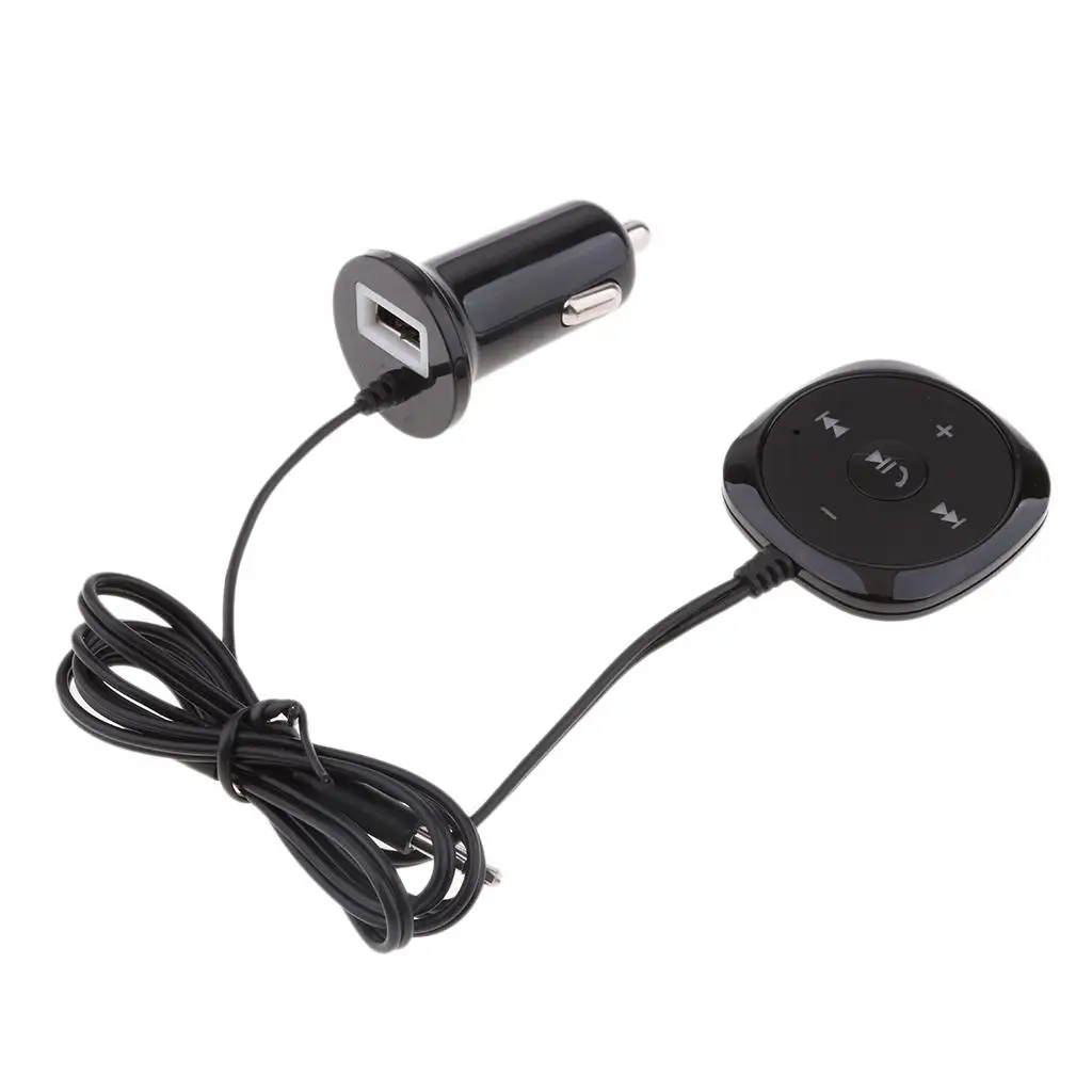Bluetooth 3.0 Car Hands-Free Wireless Receiver 2.1A USB Car Charger 3.5mm AUX Universal Most Car