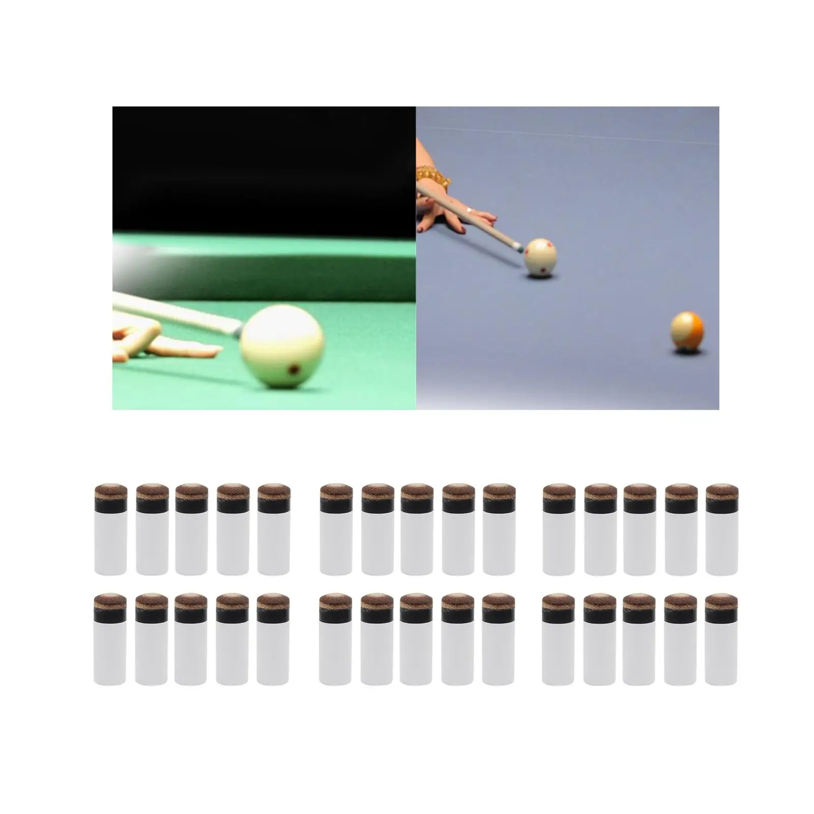 10Pcs Pool Cue Tips Screw on Type Equipment Billiards Billiard Screw Tool Accessory Durable Pool Billiard Cues Tips