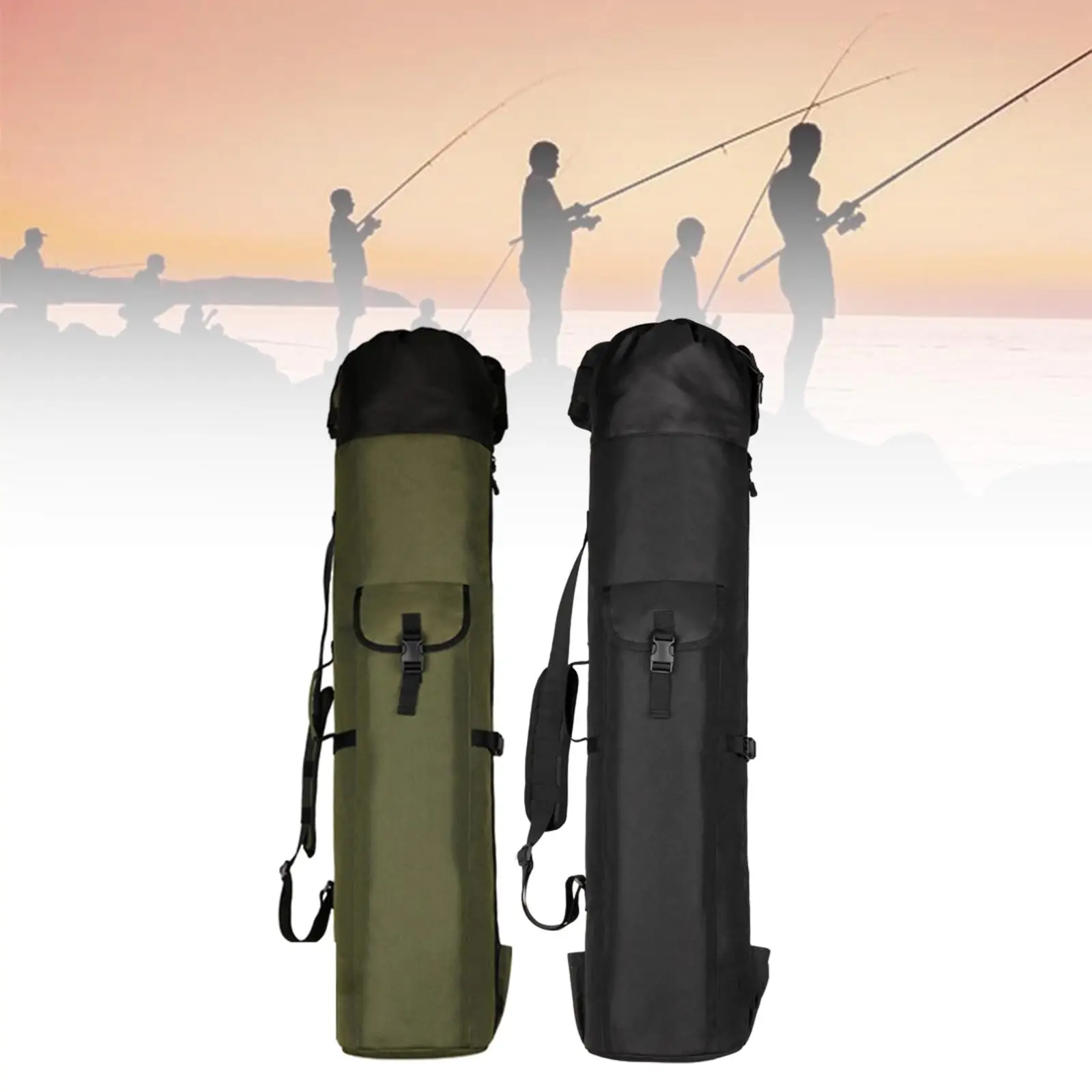 Fishing Rod Case Adjustable Strap Fishing Gear Shoulder Bag Oxford Cloth