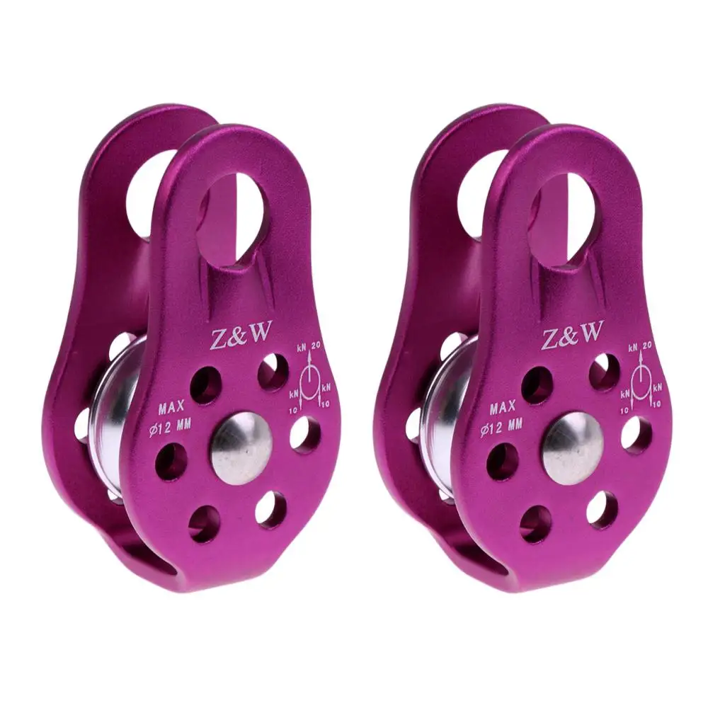 2Pcs Durable 20KN Fixed Tree Rock Climbing Single Pulley Zipline Rappelling Arborist Caving Rescue Safety Gear Protective Equip