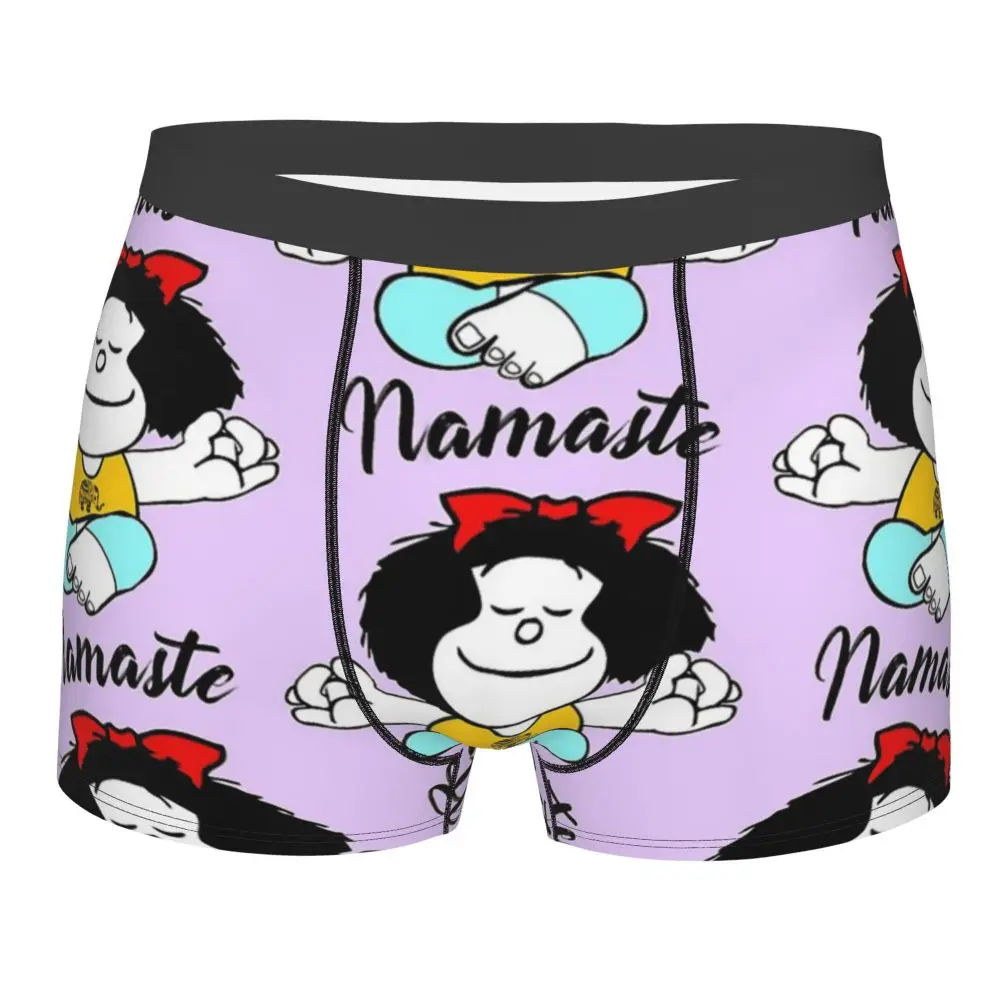Novelty Boxer Shorts Panties Briefs Man Mafalda Namaste Underwear Kawaii Cartoon Breathable Underpants for Male Plus Size trunk underwear