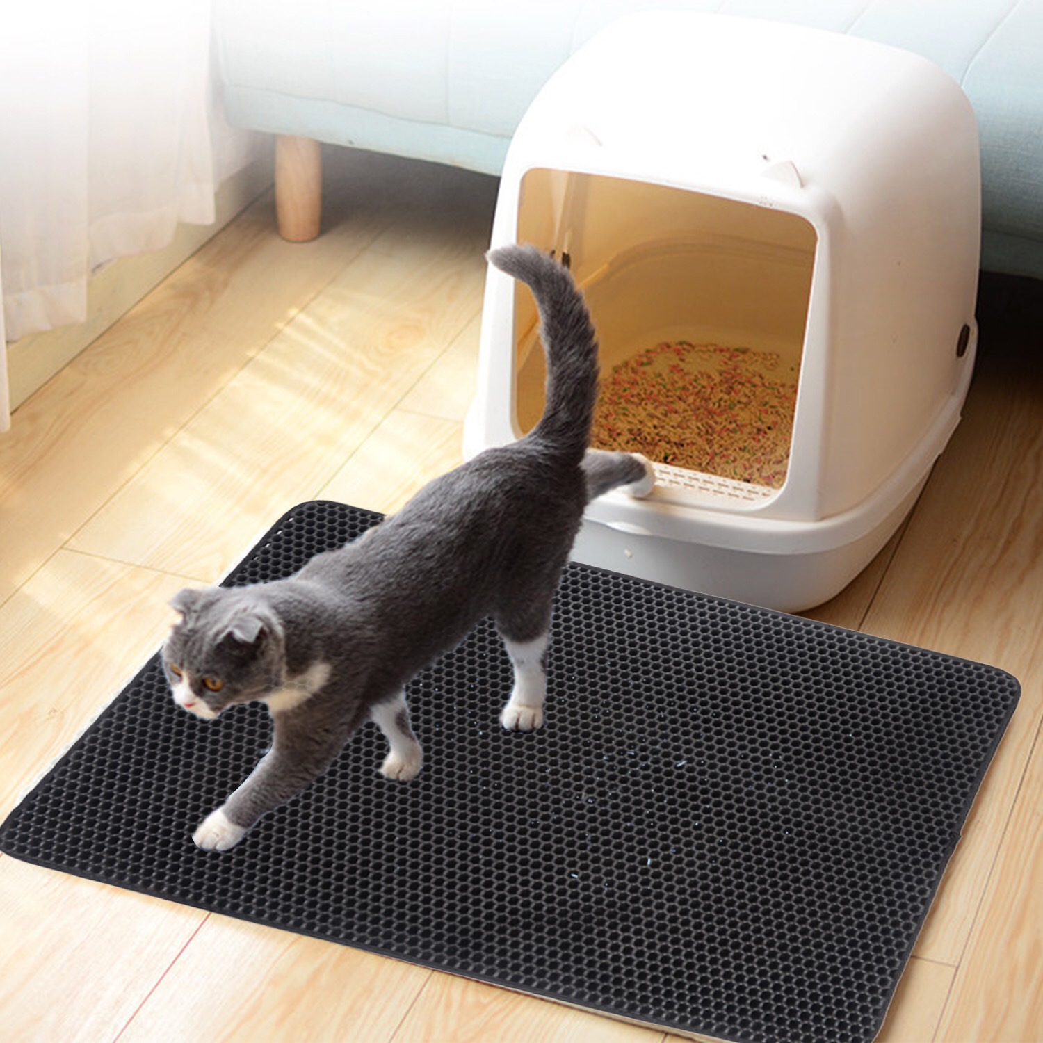 Double-layers cat litter mat EVA waterproof cleaning pad for pets dog beds  massage trapping pet litter storage pet supplies | AliExpress