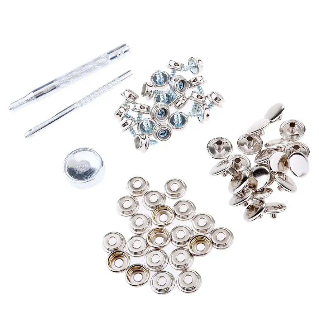 153Pcs Stainless Steel Boat Marine Cover Fastener /8`` Screw Kit with Installation Tool