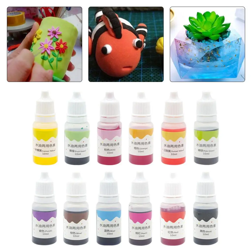 12 Bottle Food Coloring Pigments Soap Dye Handmade Cookie Baking Cake Soap Pastry Decor Resin Crafts Supplies