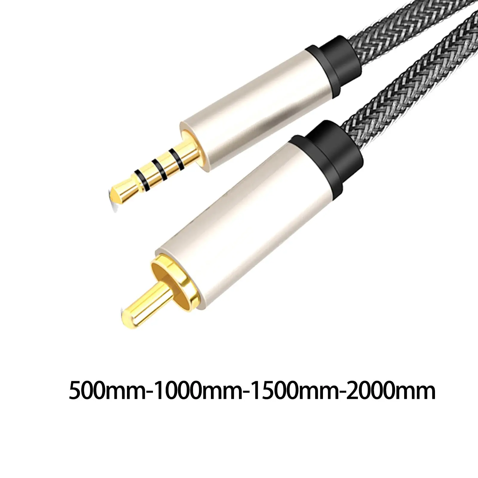Coaxial Audio Video Cable RCA to 3.5mm Jack Male Auxiliary Input Adapter Wire Coaxial Cable for HDTV Speaker Amplifier Soundbar