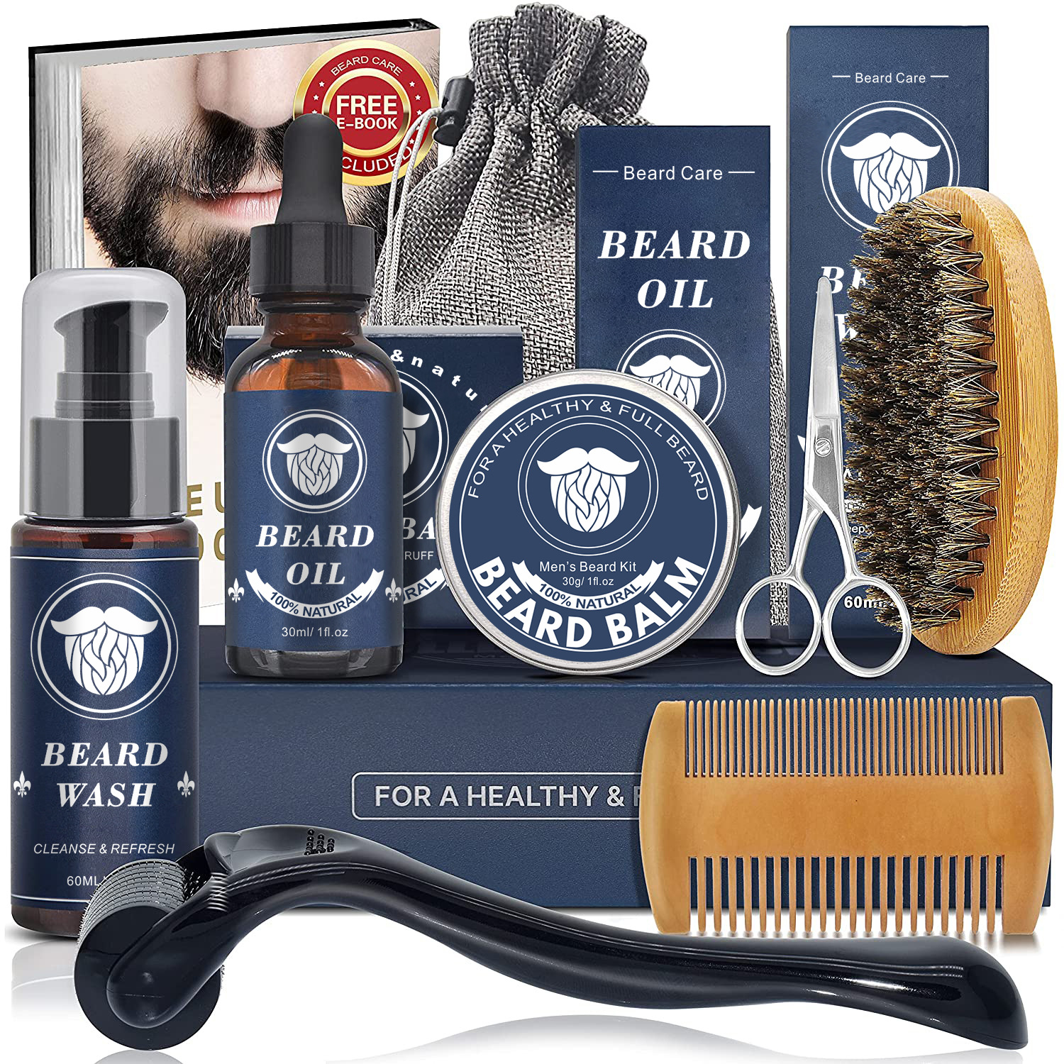 Best of 9Pcs / Sets Beard Growth Kit For Men Hair Enhancer Thicker Mustache Grooming Beard Care Oil Moisturizer Wax Balm With Comb Scissor Reviews & Tips