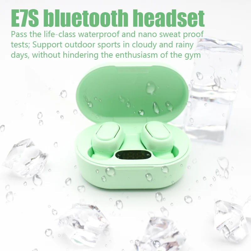 Title 4, E7S TWS Wireless Bluetooth Headset with Mic LED...