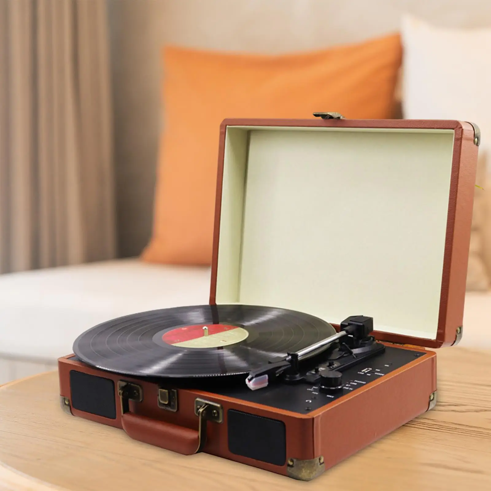 Vinyl Record Player Turntable Gramophone 3 Speeds 2.0 Stereo Speaker Retro Record Player for Bar Decoration Souvenir Collection