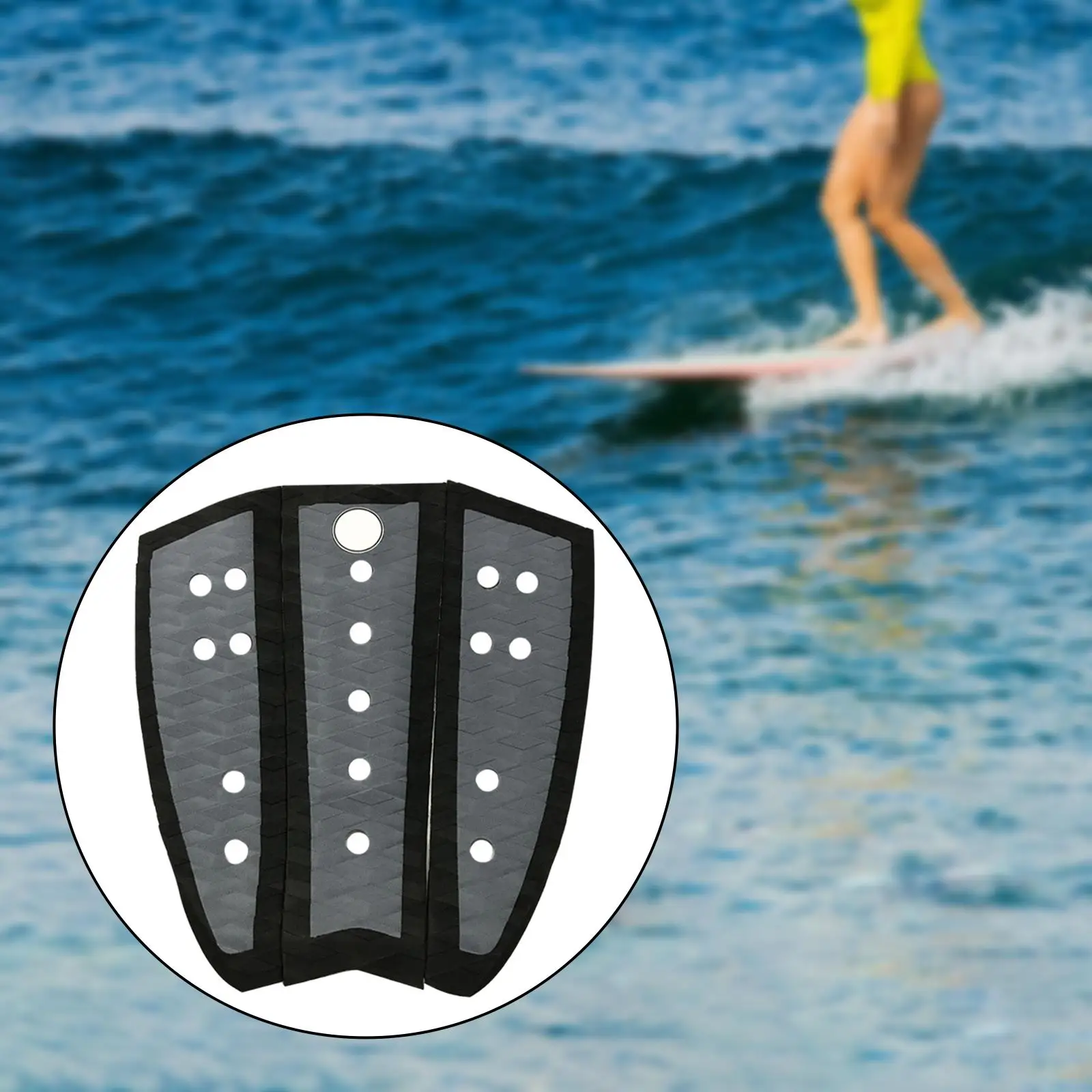 3Pcs Lightweight Surfboard Traction Pad Surfing Padding Deck Pad Grip Tail Pad Non Slip for Shortboards Fish Board Accessories