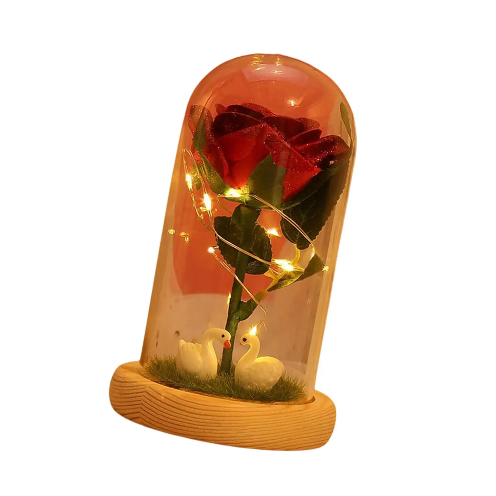 Unique Light up Rose Simulated Flowers W/ Light Artificial Flower Ornaments for Gift Girlfriend Home Decoration Women