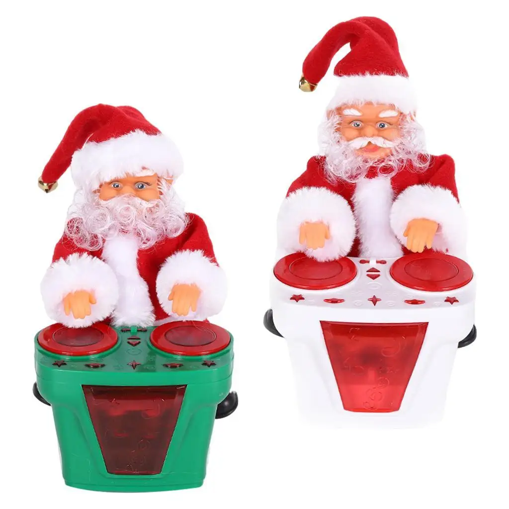 Christmas Electric Santa Claus Plush Toy Playing Disc Ornament, Multi-purpose