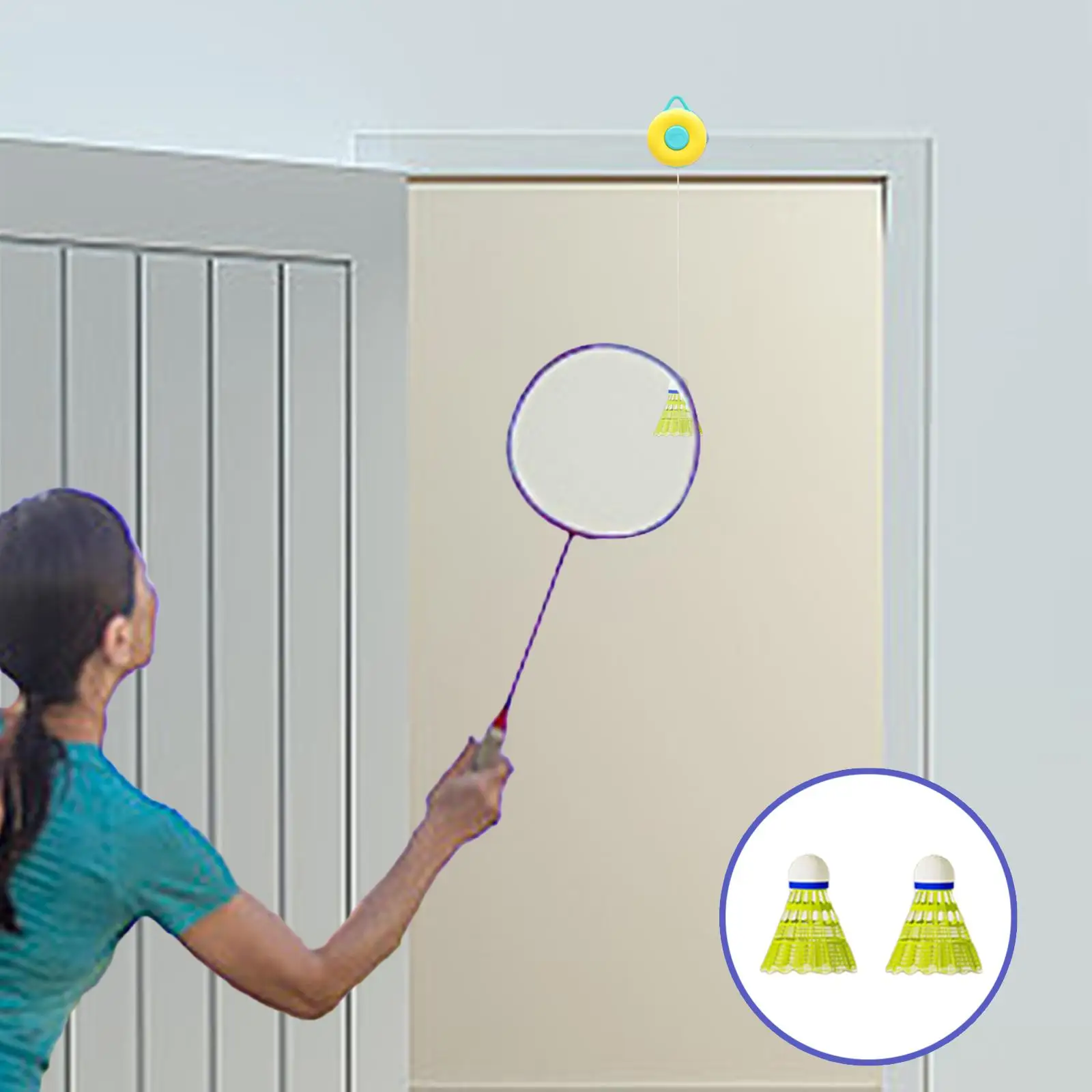 Hanging Badminton Trainer Training Device for Game Indoor Playing Home
