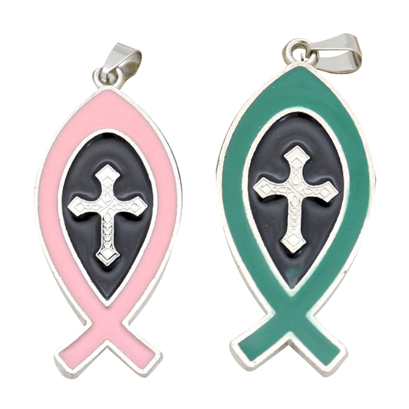 Metal Catholic Cross Pendant Double 