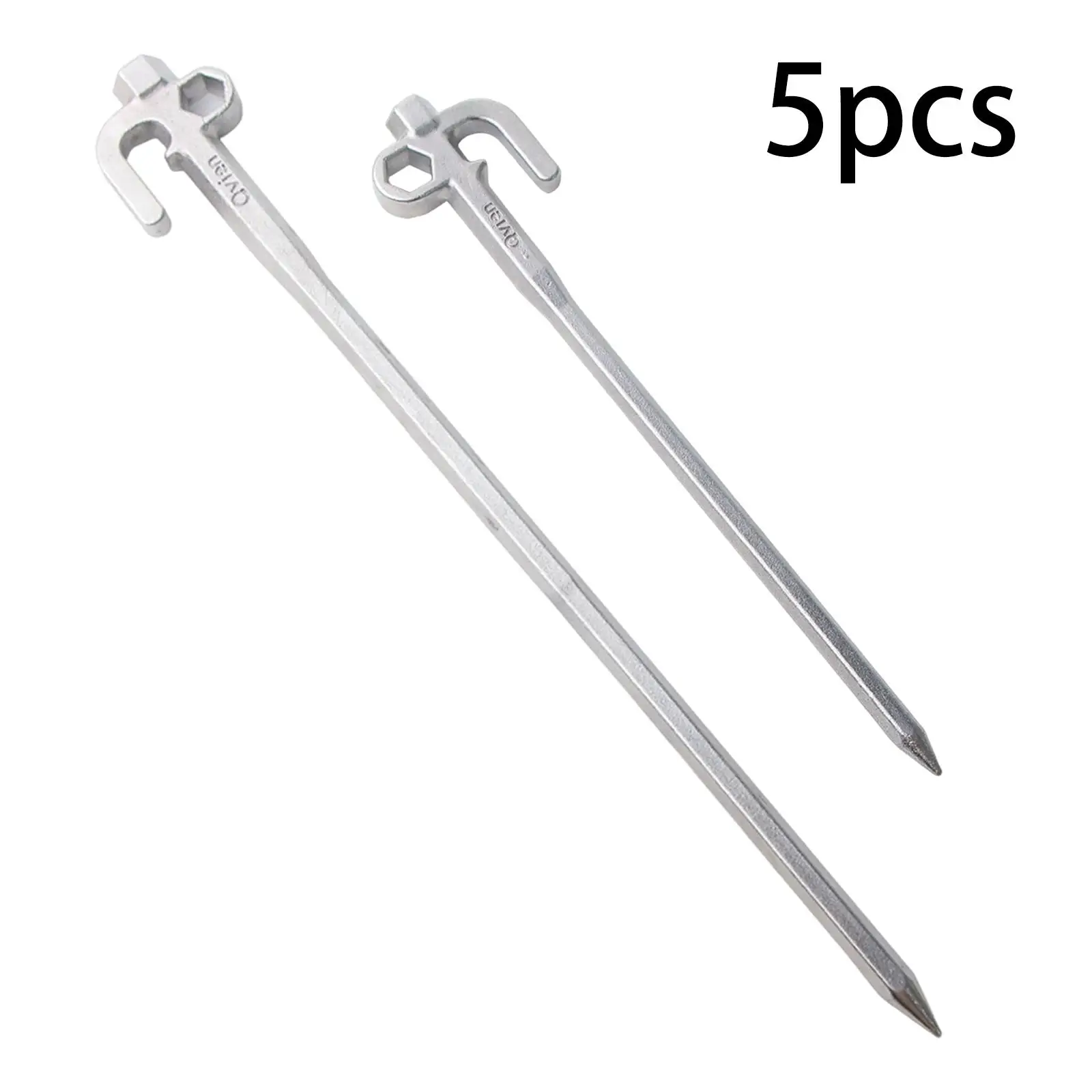 5 Pack Tent Stakes Heavy Duty Steel Tent Pegs for Camping Unbreakable and Inflexible