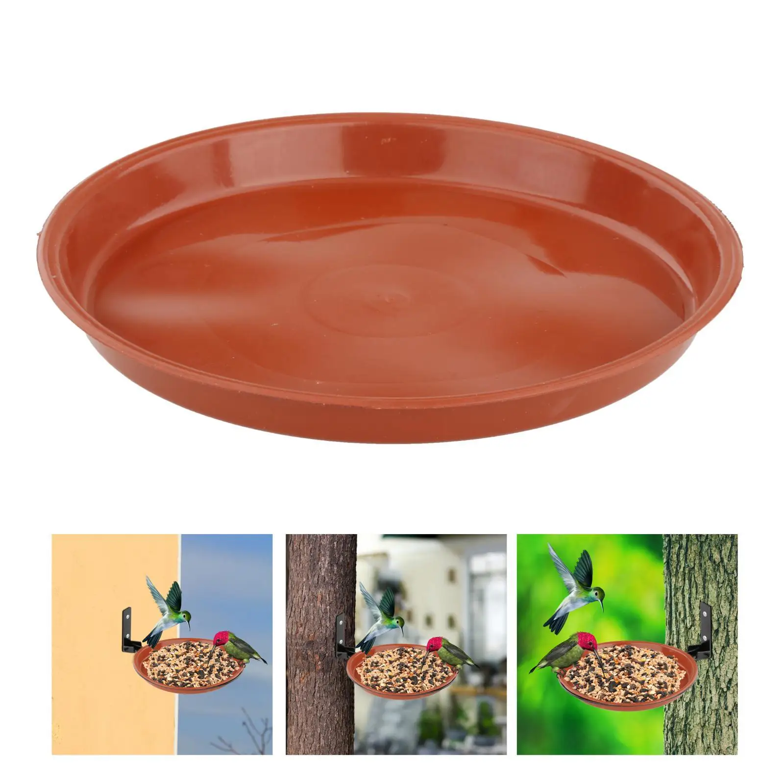 Bird Bath Bird Feeder Plastic Drinking Feeder Water & Seed Dish Bowl Plate for Outdoors Yard Garden Wild Bird Sparrow
