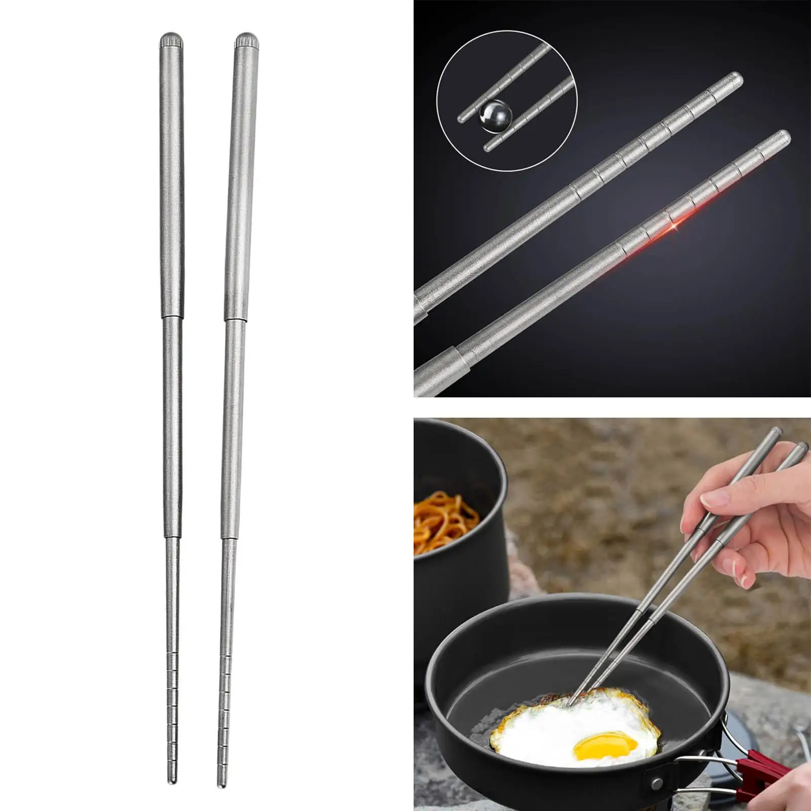 Portable Titanium Folding Chopsticks Cutlery for Camping Outdoor Backpacking