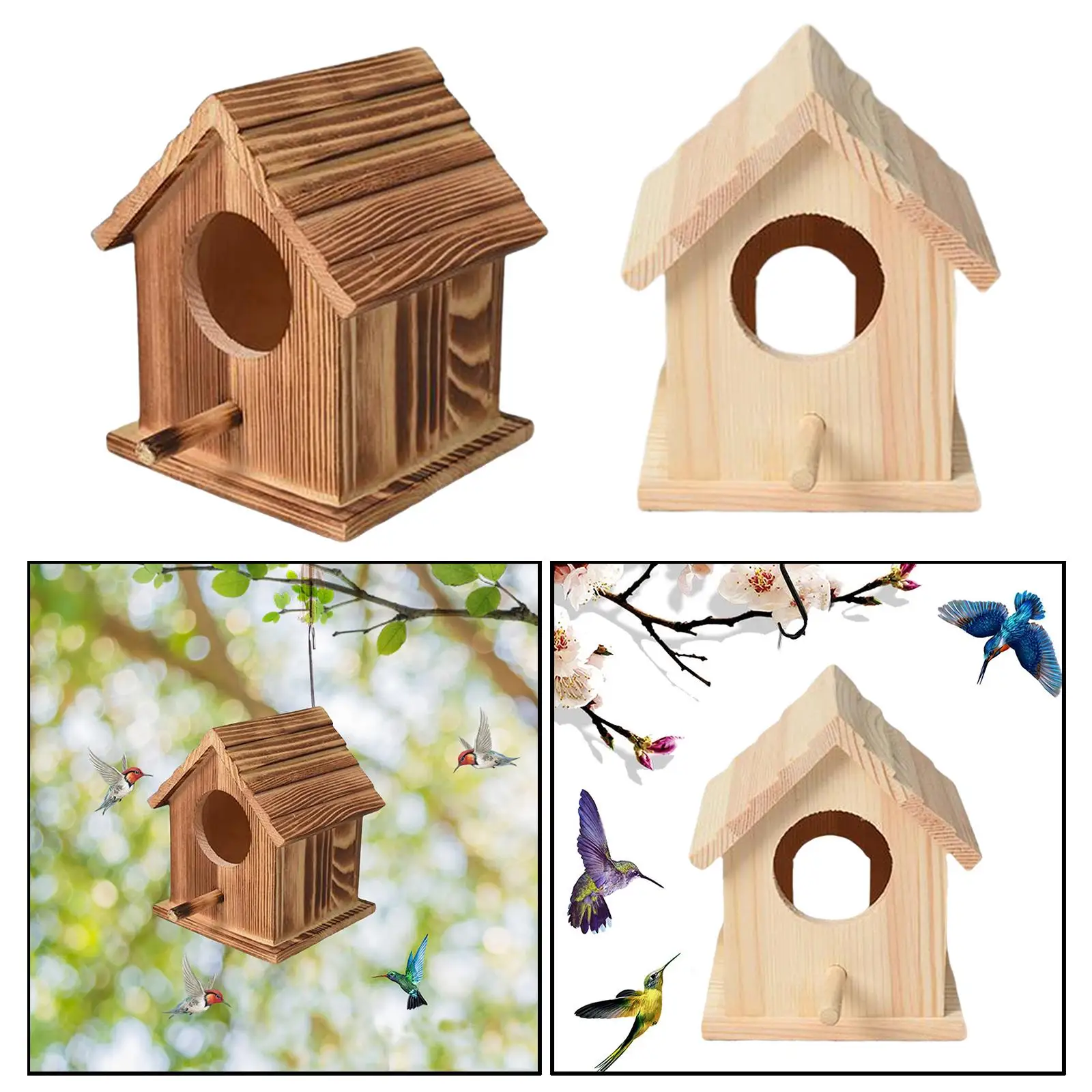 Wooden Cage House Breeding Box Nest Bird Parrot Budgie Cockatiel