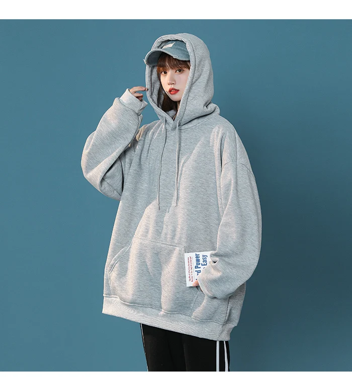 EOENKKY/Men's Sweatshirt Solid Color 6 Colors Korean Trend Girls Hoodie Sweatshirt 2022 Spring Warm Oversized Hoodie Women palm angels hoodie