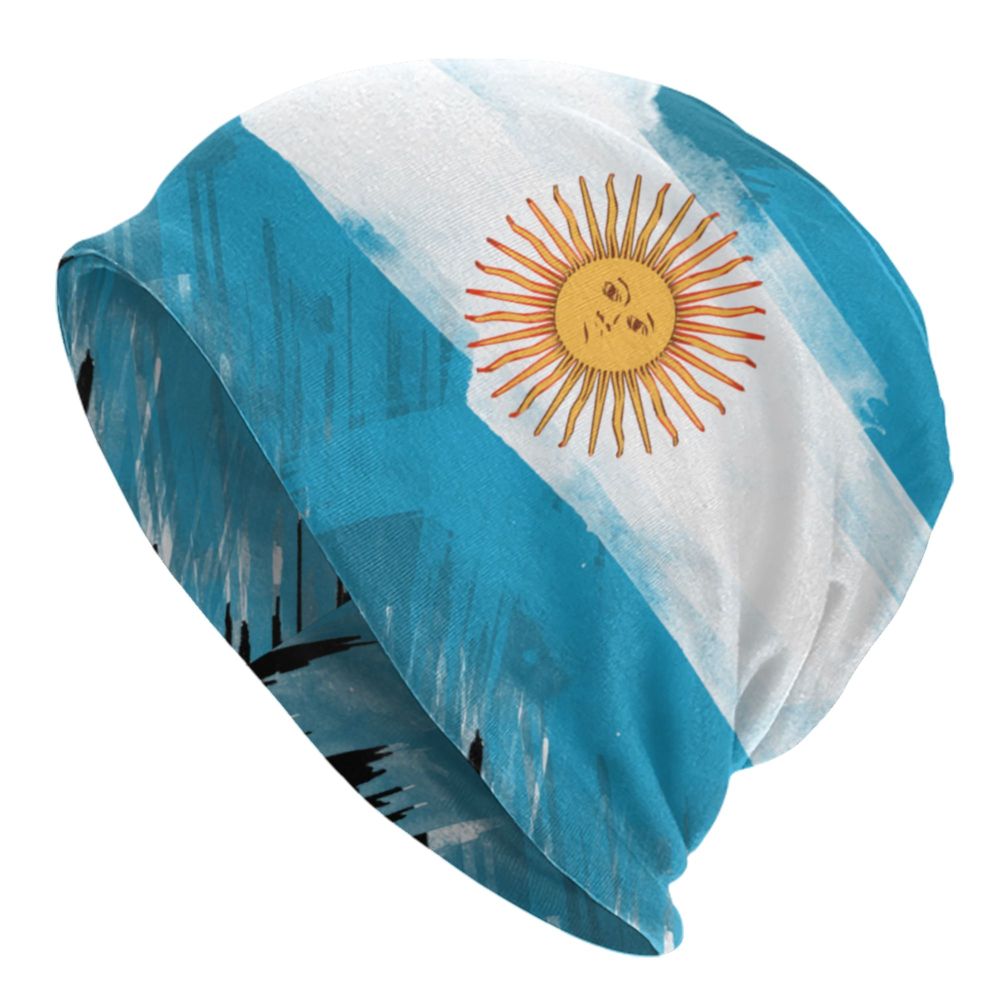 Benutzer definierte Flagge von Argentinien Schädel Mützen Mützen Männer Frauen Unisex Straße Winter warme Strick mütze Erwachsenen Motorhaube Hüte – Detail 37