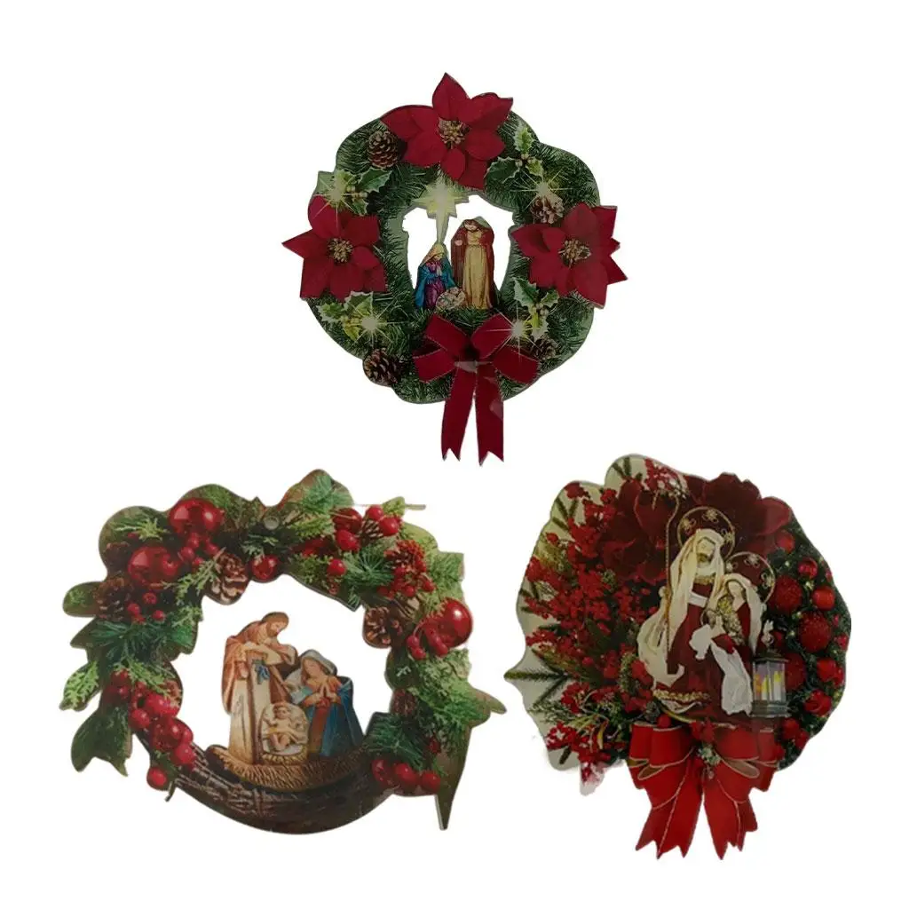 Romantic Christmas Wreath Wall Ornament Holiday Wreath Garland Wreaths