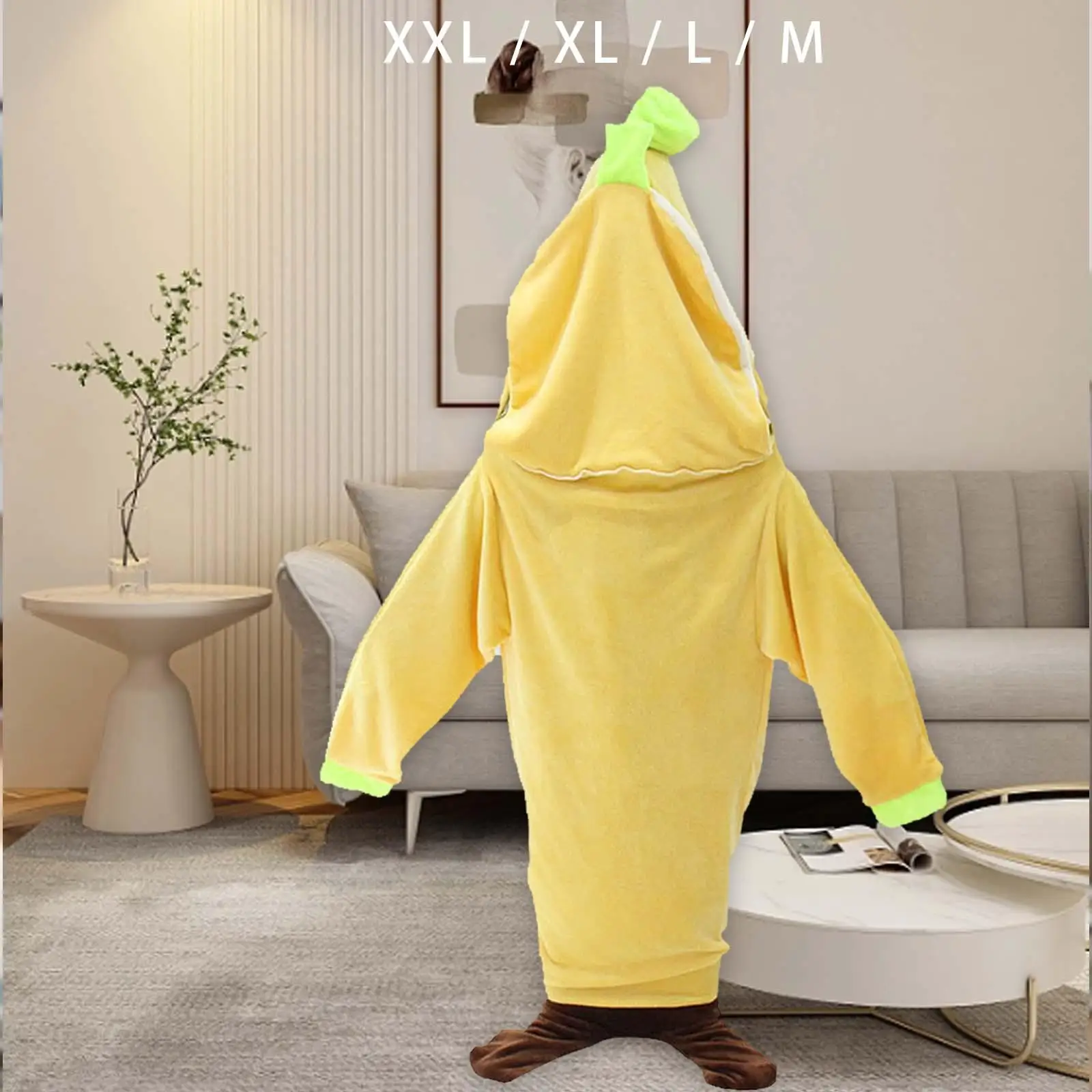 Wearable Banana Blanket Hooded Blanket Nightgown Nightdress Easter Clothing Celebration Cosplay Banana Fruit Sleeping Bag Cute