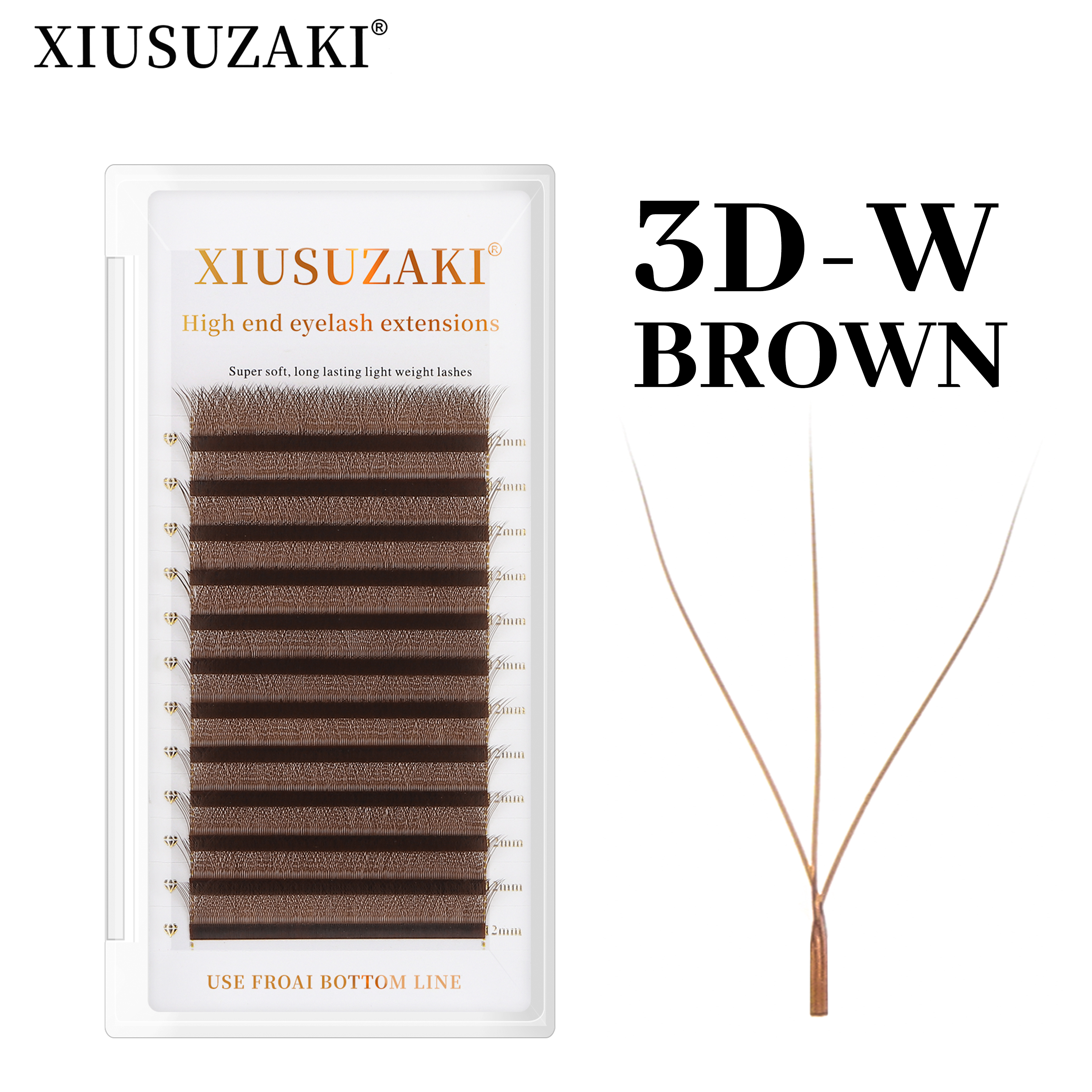 Best of XIUSUZAKI Brown 3D W-Shaped Eyelashes Extensions 3 Tip C / D Curl High Quality Idividual Lash Reviews & Tips