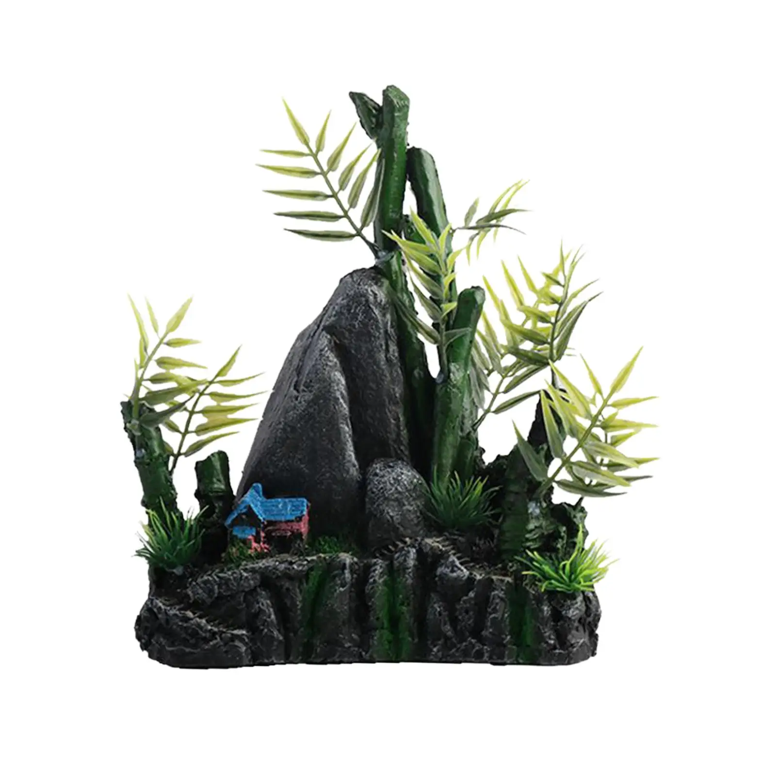 Aquarium Decoration Crafts Multifunctional Hideaway Creative Statue Mountain View Landscape Stone Resin Collection Ornaments