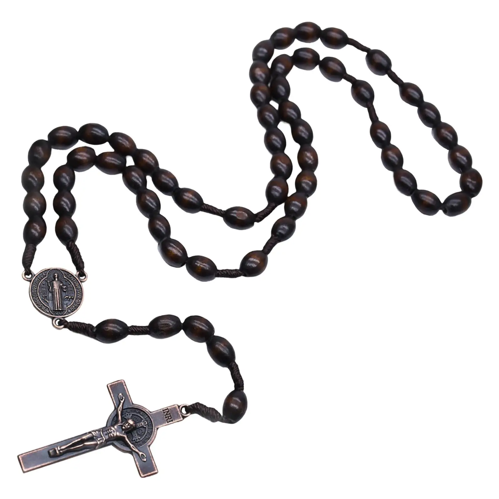 Rosary Cross Pendant Wooden Rosaries St. Benedict Rosary Mens Gifts Gift