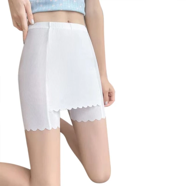 Women High Waist Sexy Shorts No Trace Thin Ice Silk Safety Short Outer  Underwear