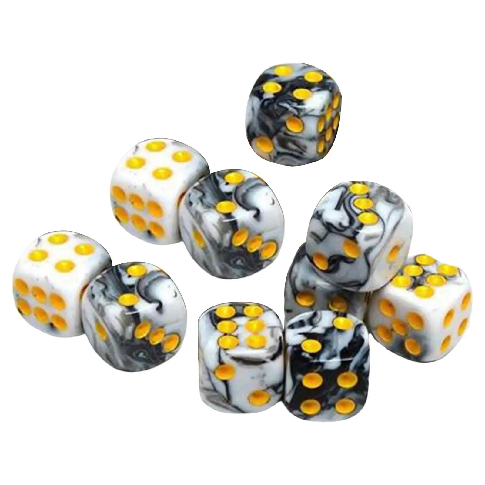 Set of 10 Six Sided Dices Set Party Toys D6 12mm Opaque for DND RPG Role Playing Table Games Math Teaching