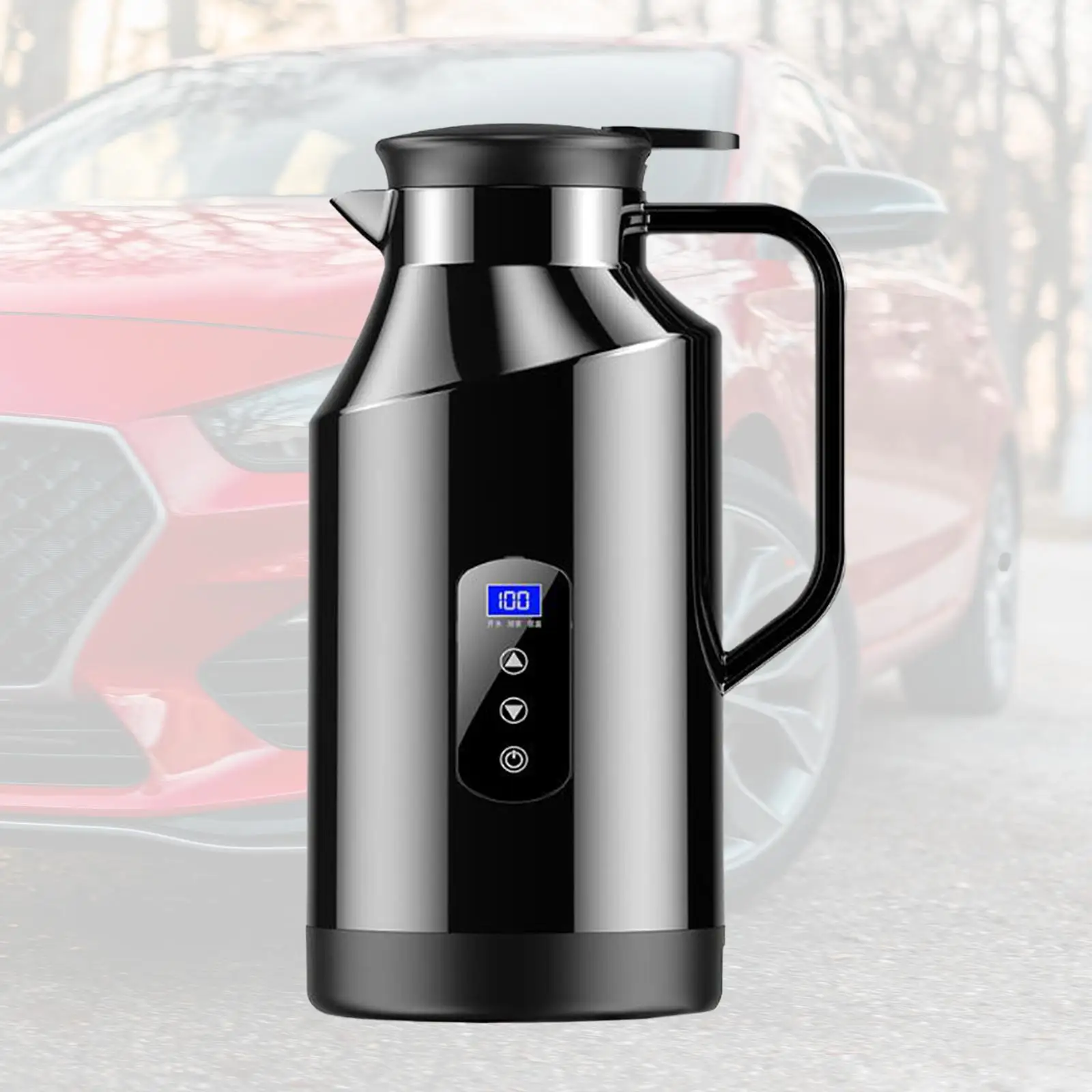 1.2L Stainless Steel Coffee Warmer Car Mug for Water Tea Coffee Milk Car Kettle Boiler for Self Driving Tour Camping