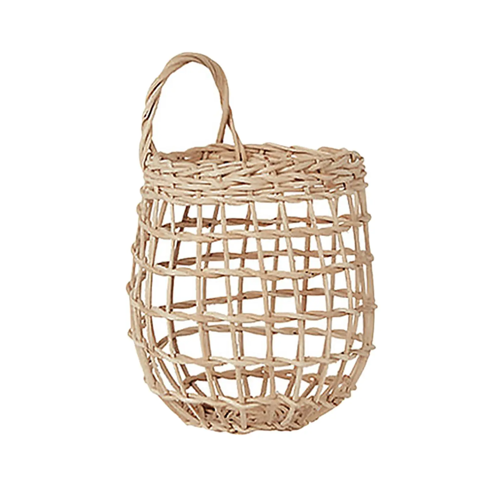 Hanging Basket Snack Food Storage Holder Hand Woven Farmhouse Decoration Flower Rattan Baskets Rustic for Kitchen Bathroom Home