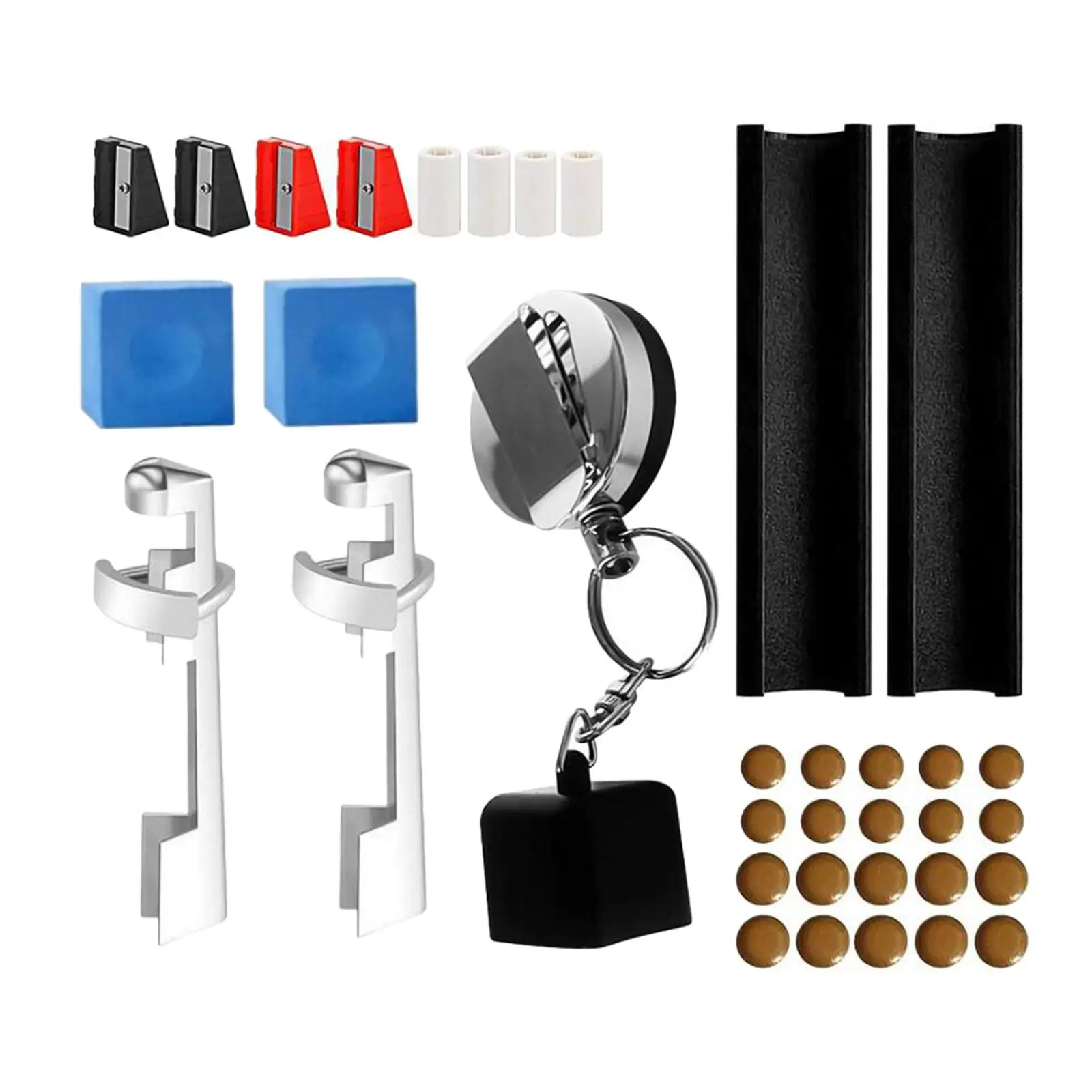 35x Pool Cue Repair Kit, Chalk Cubes Billiard Pool Cue Tip Repair Tool for Enthusiasts Billiards