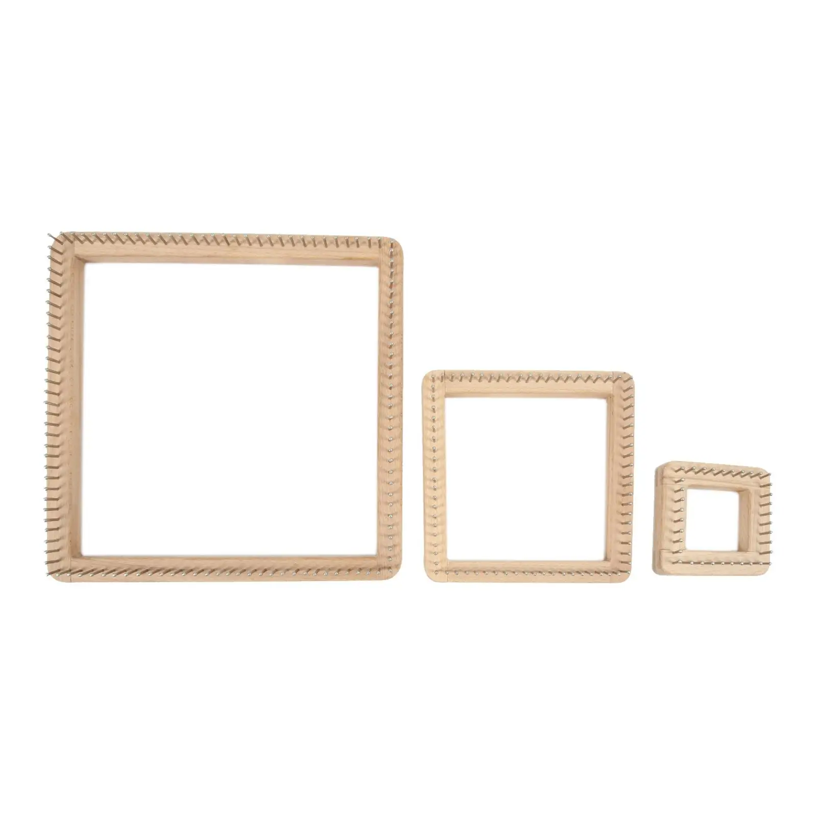 Square Knitting Loom Wooden Handcrafts Needlework Board DIY Pegs Accessories Multifunctional for Bags Sock Yarn Toys Children