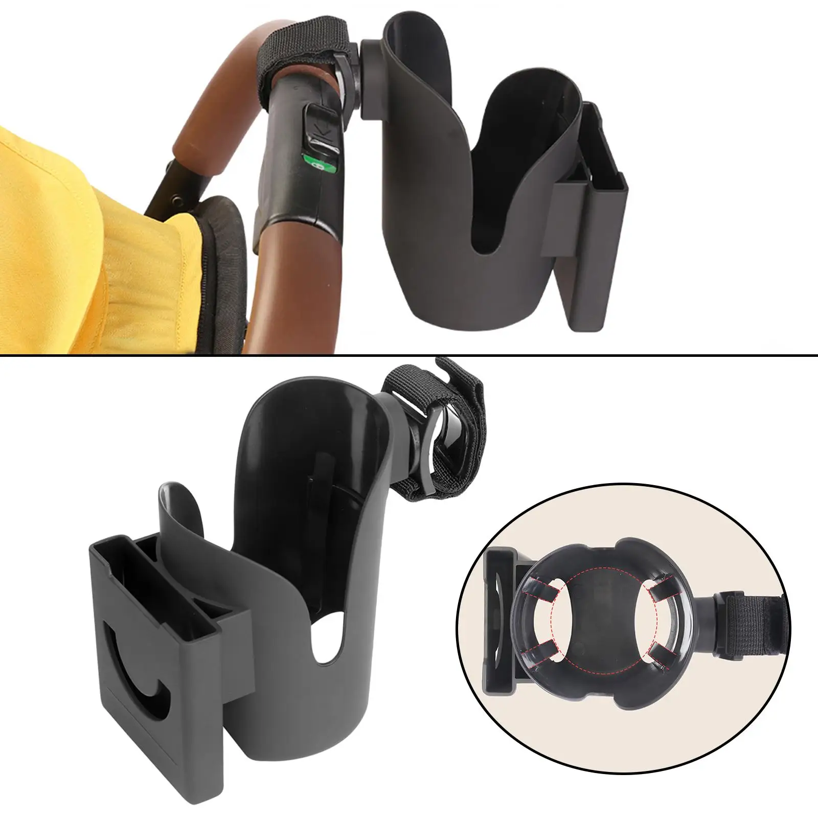Stroller Cup Holder Attachment Large Caliber Fits Most Cups Storage Rack for Bike Scooter Walker Pushchair Accessories