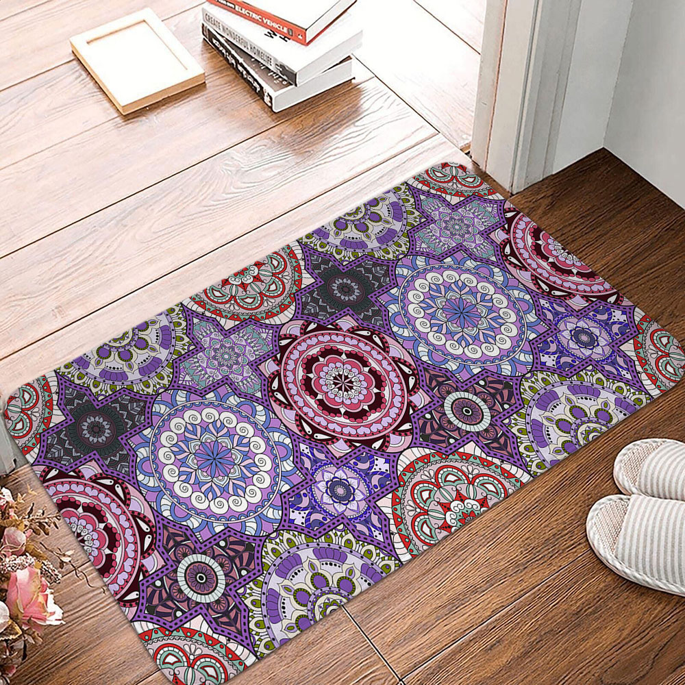 Bathroom Rug 40 X 60 Cm Boho Moroccan Geometric Farmhouse Nonslip Bath