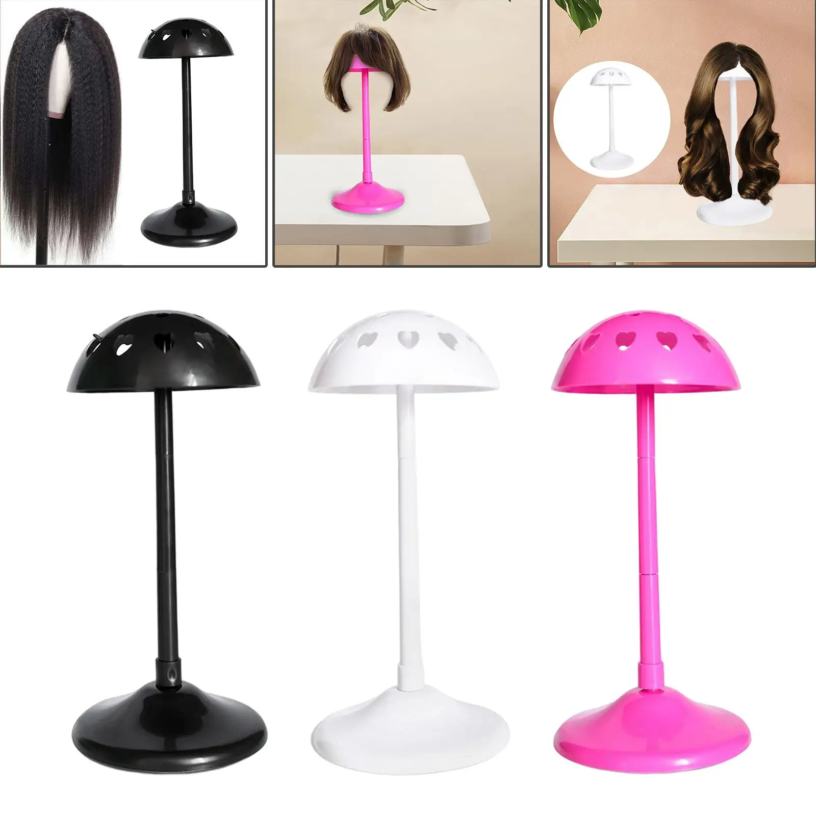PP Hat Display Stand Adjustable Height for Hair Styling Drying Hat Storage Cute Shape