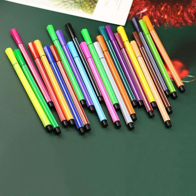 24 Colors Fineliner Pens 0.4mm Fine Tip Marker Drawing Color Pens Set for  Planner Writing