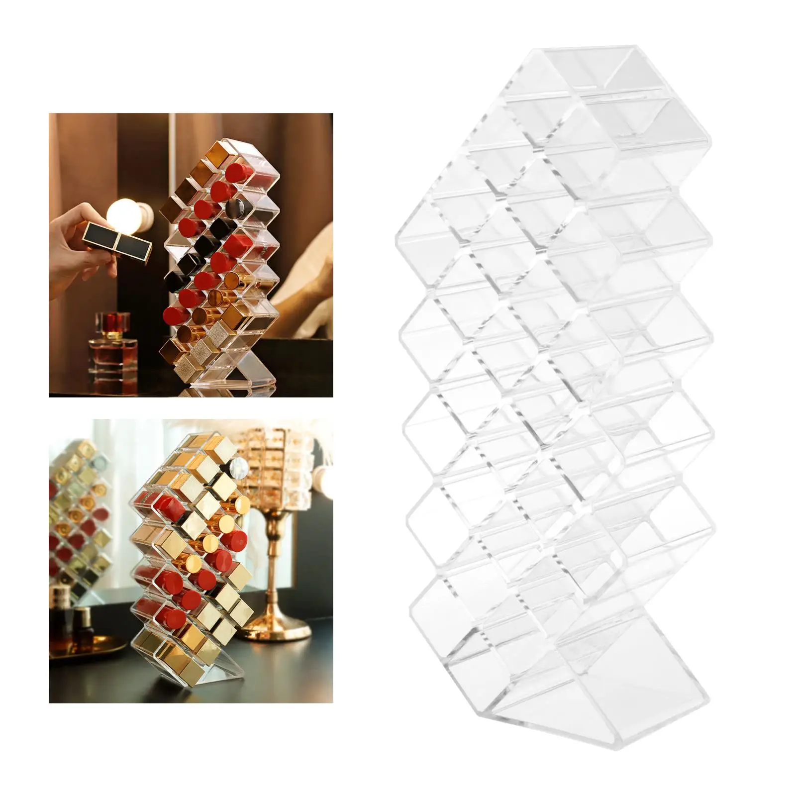 Clear Acrylic Fish Shape  Organizer,  Storage Holder Stand for 28 , Perfect for Makeup Cosmetic Dresser Display