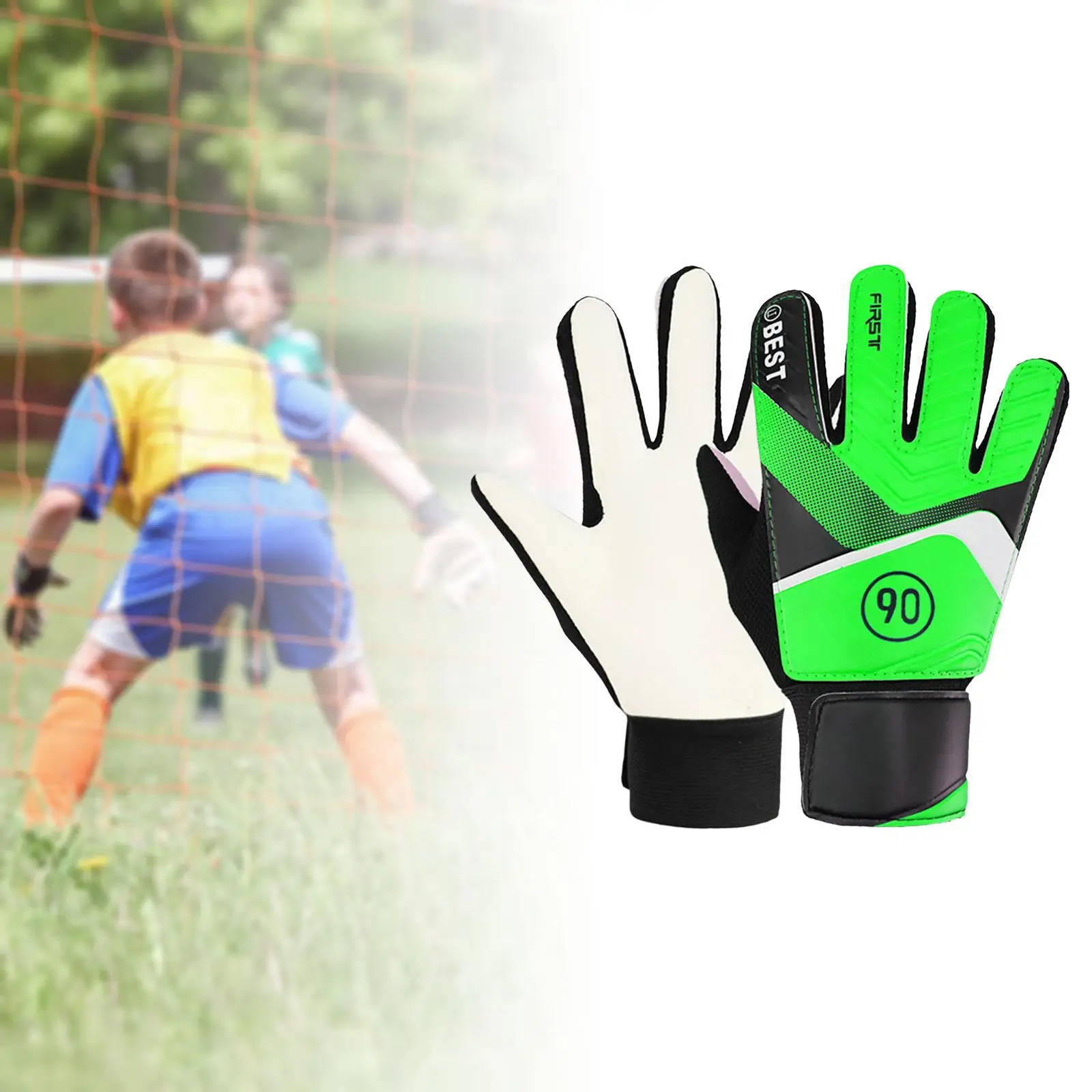 Soccer Goalkeeper Gloves Finger Protection Nonslip Training Match Strong Grip Comfortable Professional for Boys Girls Latex Palm