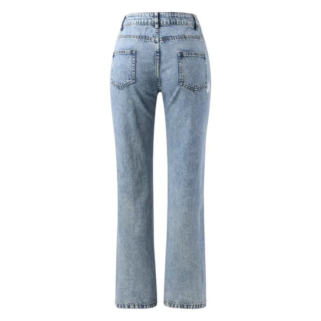 Vintage Denim Solid Loose Washed Cargo Pants For Women Medium Waist Ripped  Jeans Women'S Jeans High Waist Women'S Denim Pants - AliExpress