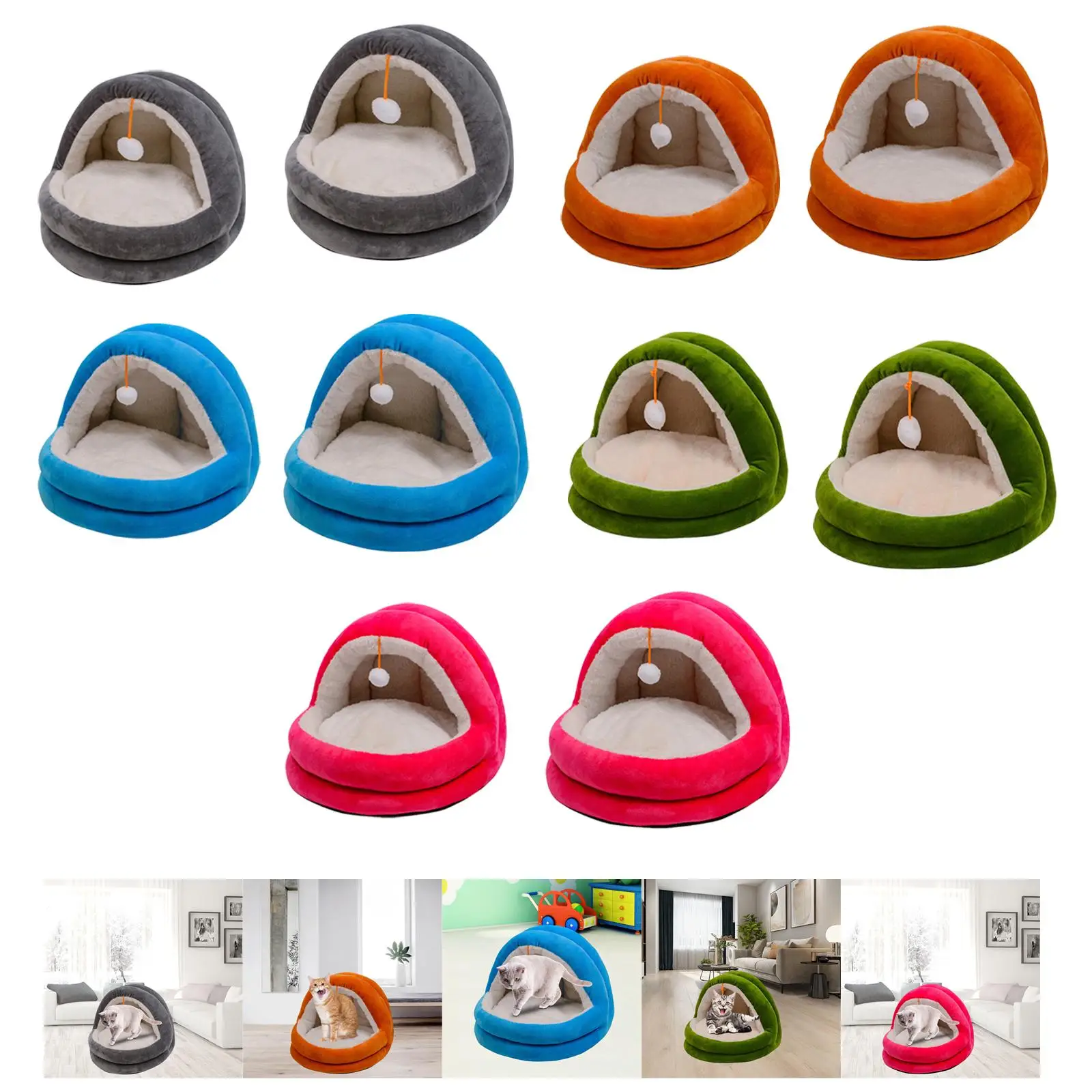 Portable Cat Bed Puppy Kennel Comfortable Kitten House Warm Nest with Hanging