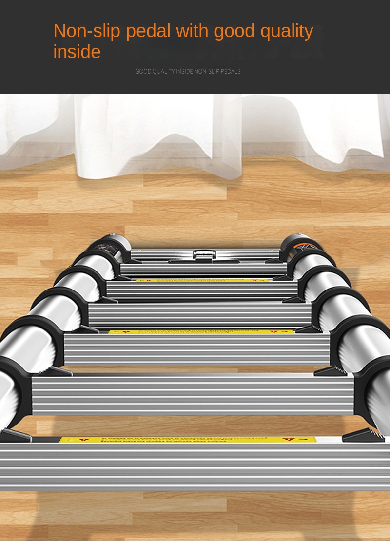 Nombre 4, Escalera telescópica multifuncional de aleación de aluminio, escalera telescópica Unilateral para el hogar, ingeniería